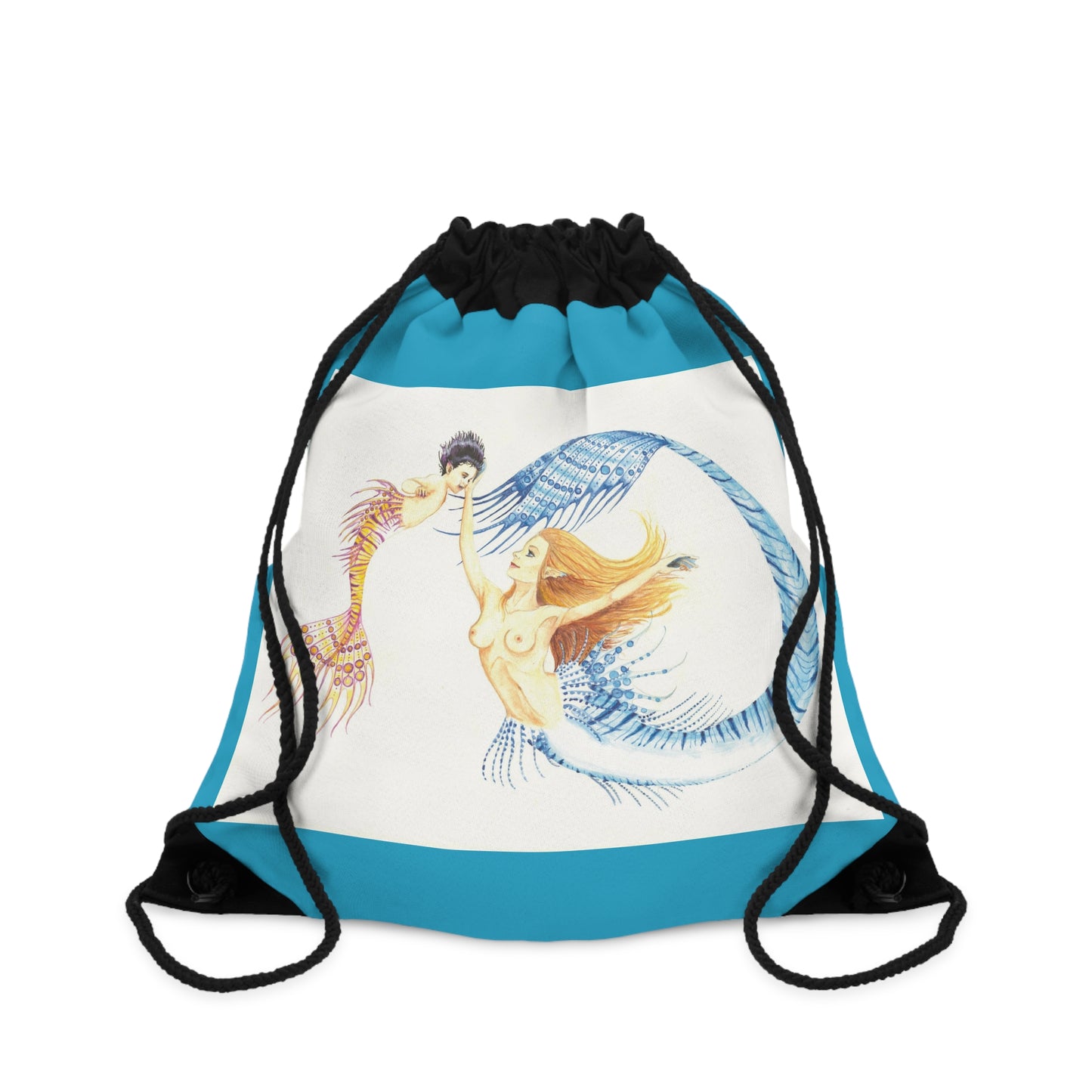 Larimar and Ametrine (No Background) Drawstring Bag