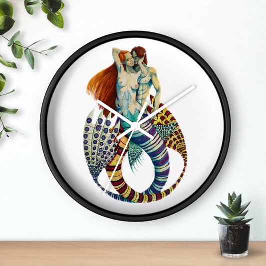 Mer Lovers 1 (No Background) Wall clock