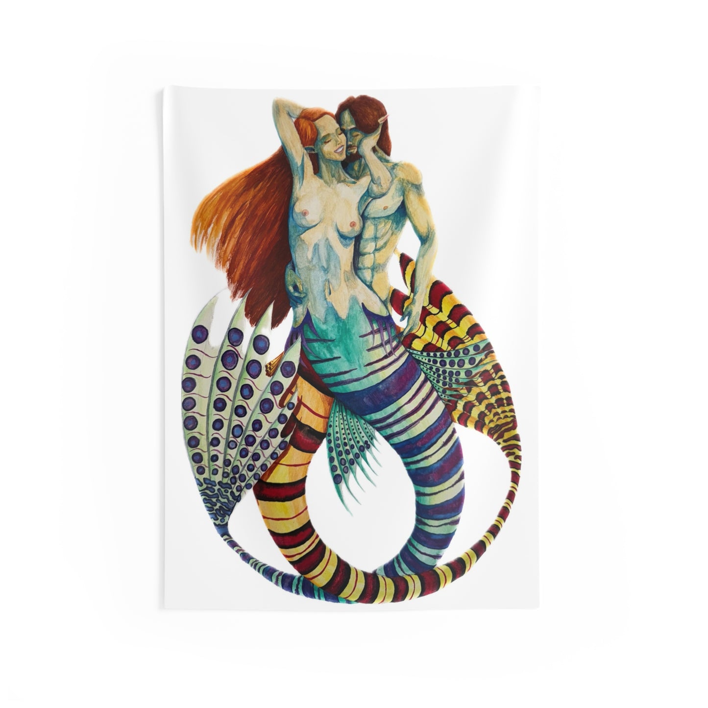 Mer Lovers 1 (No Background) Indoor Wall Tapestries