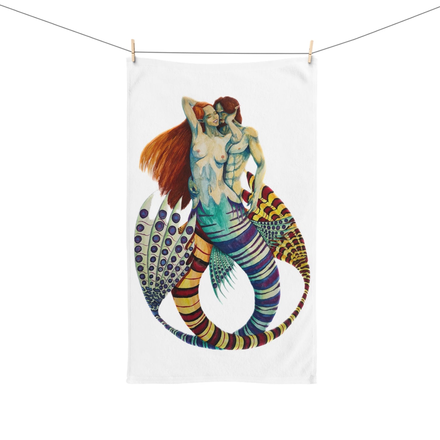 Mer Lovers 1 (No Background) Hand Towel