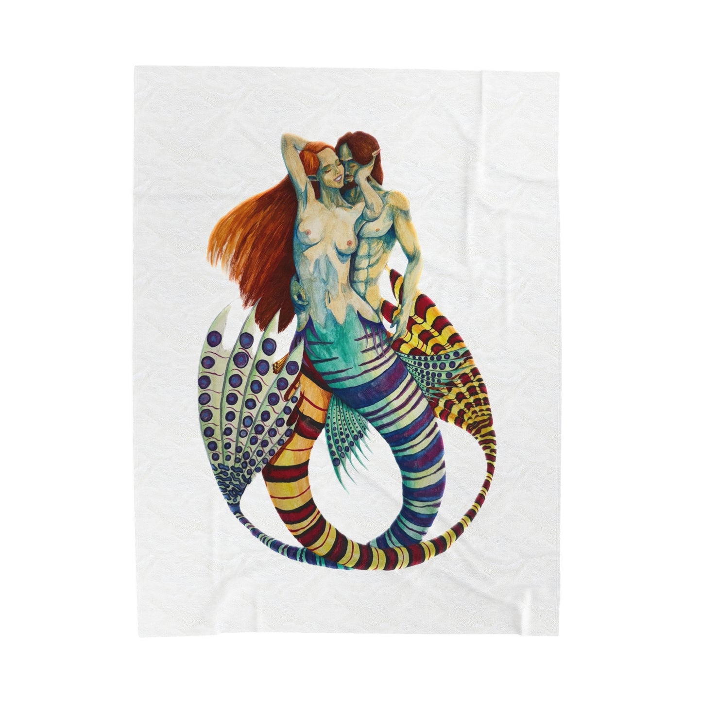 Mer Lovers 1 (No Background) Velveteen Plush Blanket