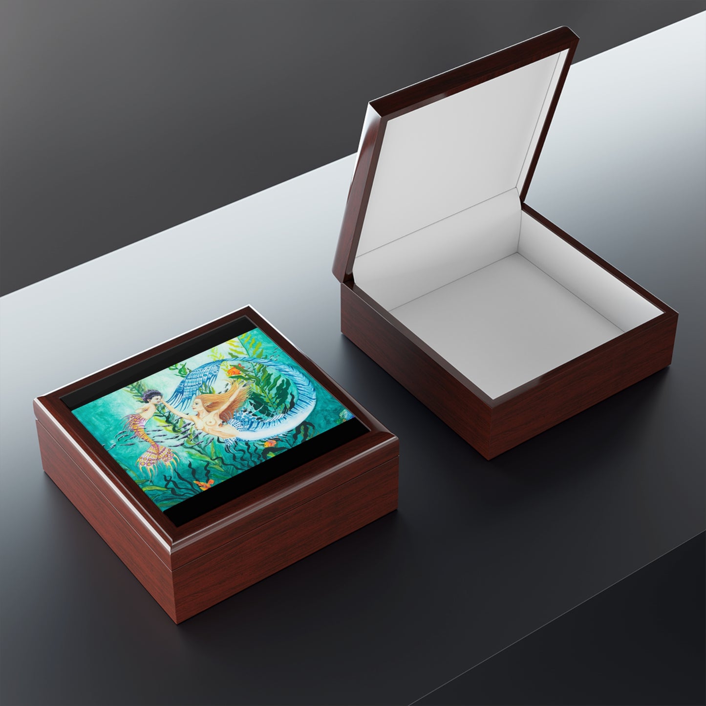 Queen Larimar and Princess Ametrine Jewelry Box