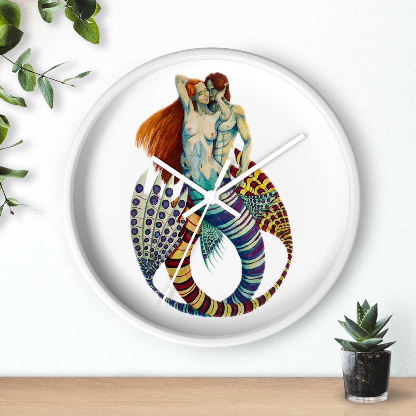 Mer Lovers 1 (No Background) Wall clock