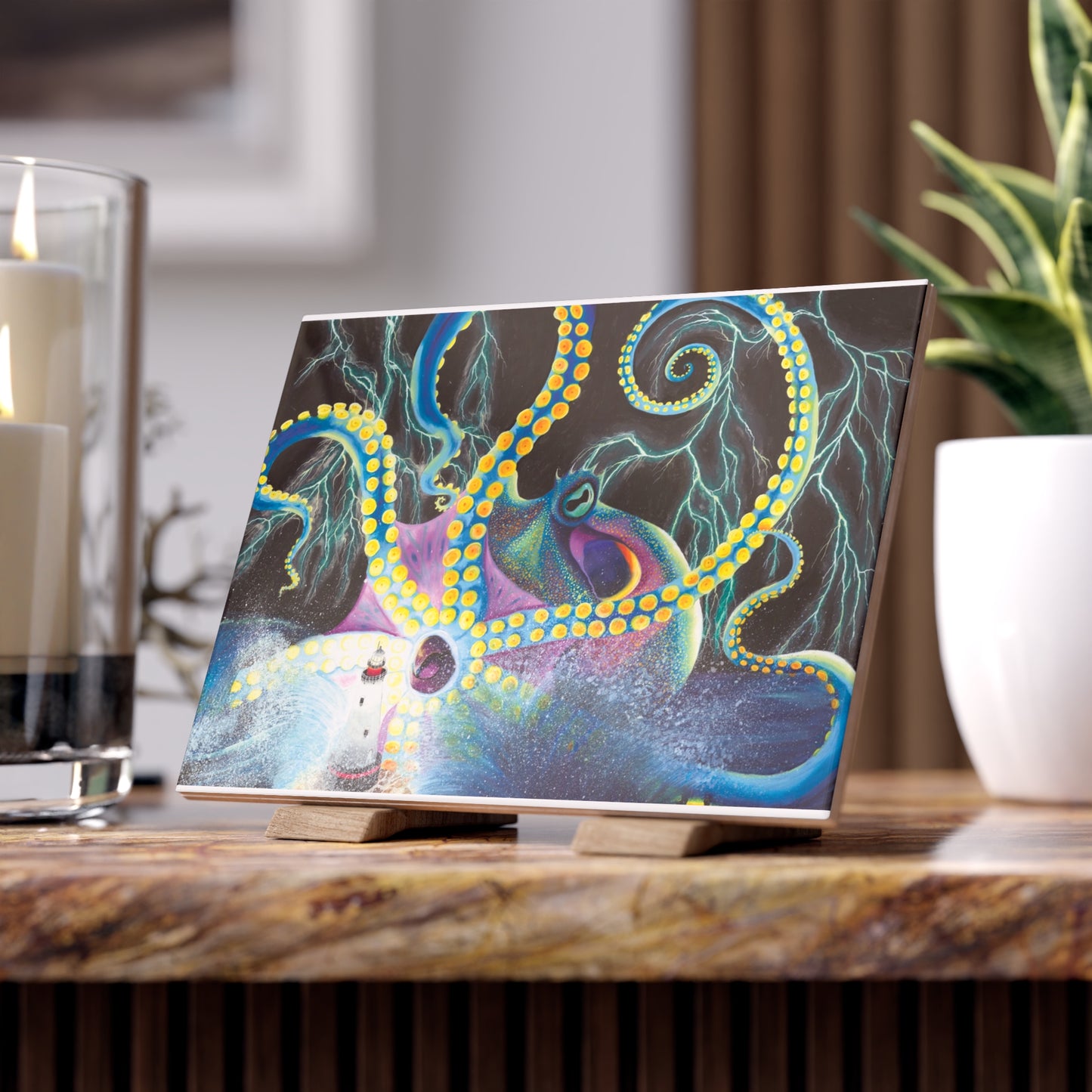 Light Doesn't Always Keep The Monsters Away Ceramic Photo Tile