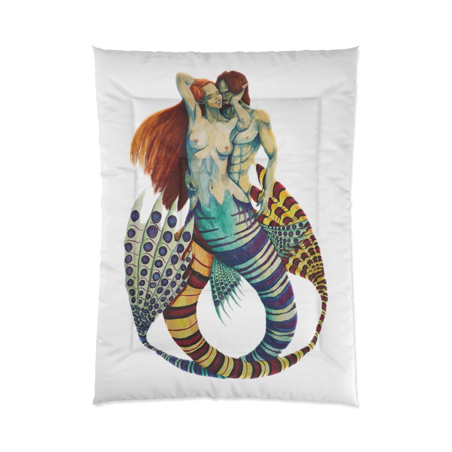 Mer Lovers 1 (No Background) Comforter