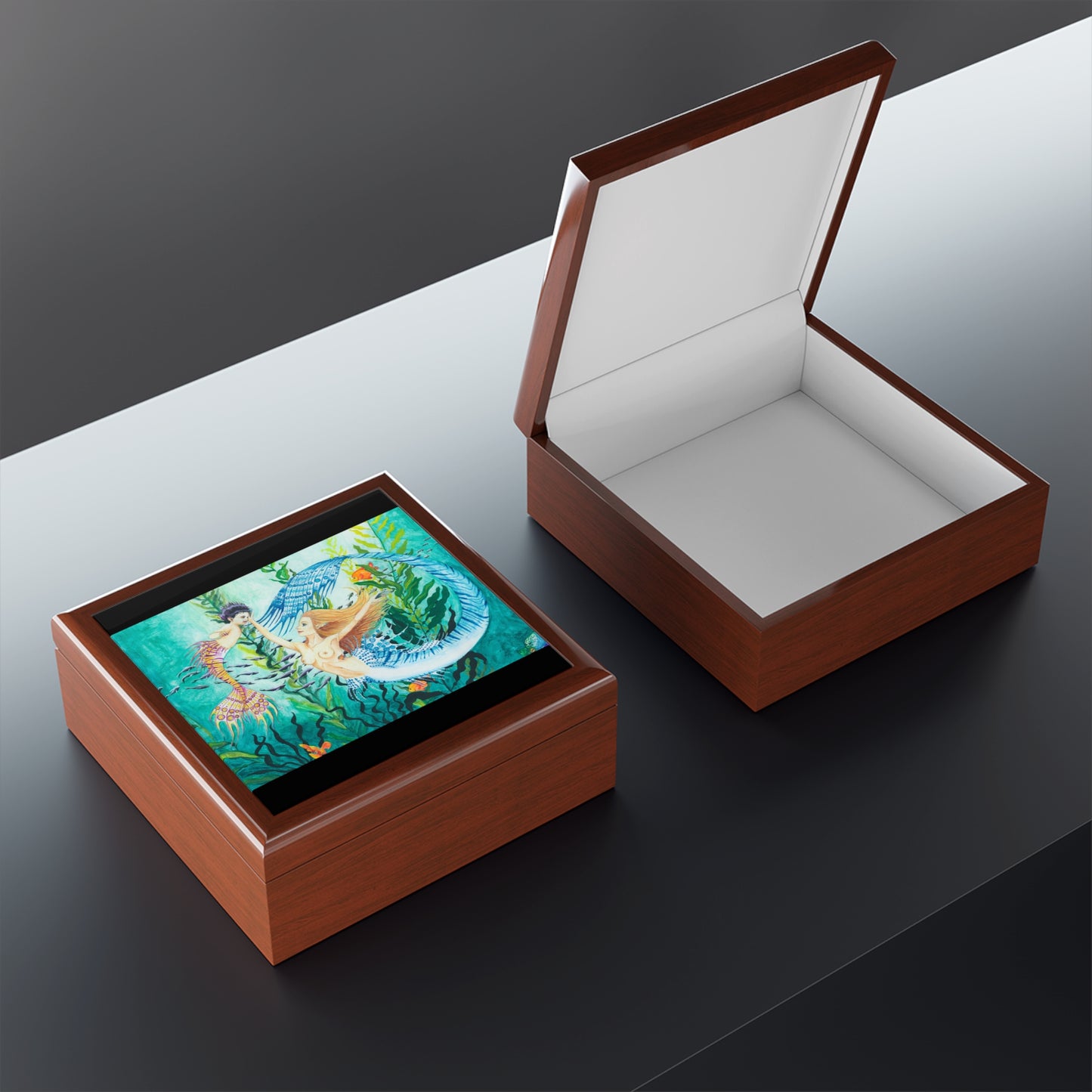 Queen Larimar and Princess Ametrine Jewelry Box