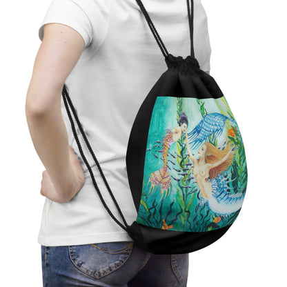 Queen Larimar and Princess Ametrine Drawstring Bag