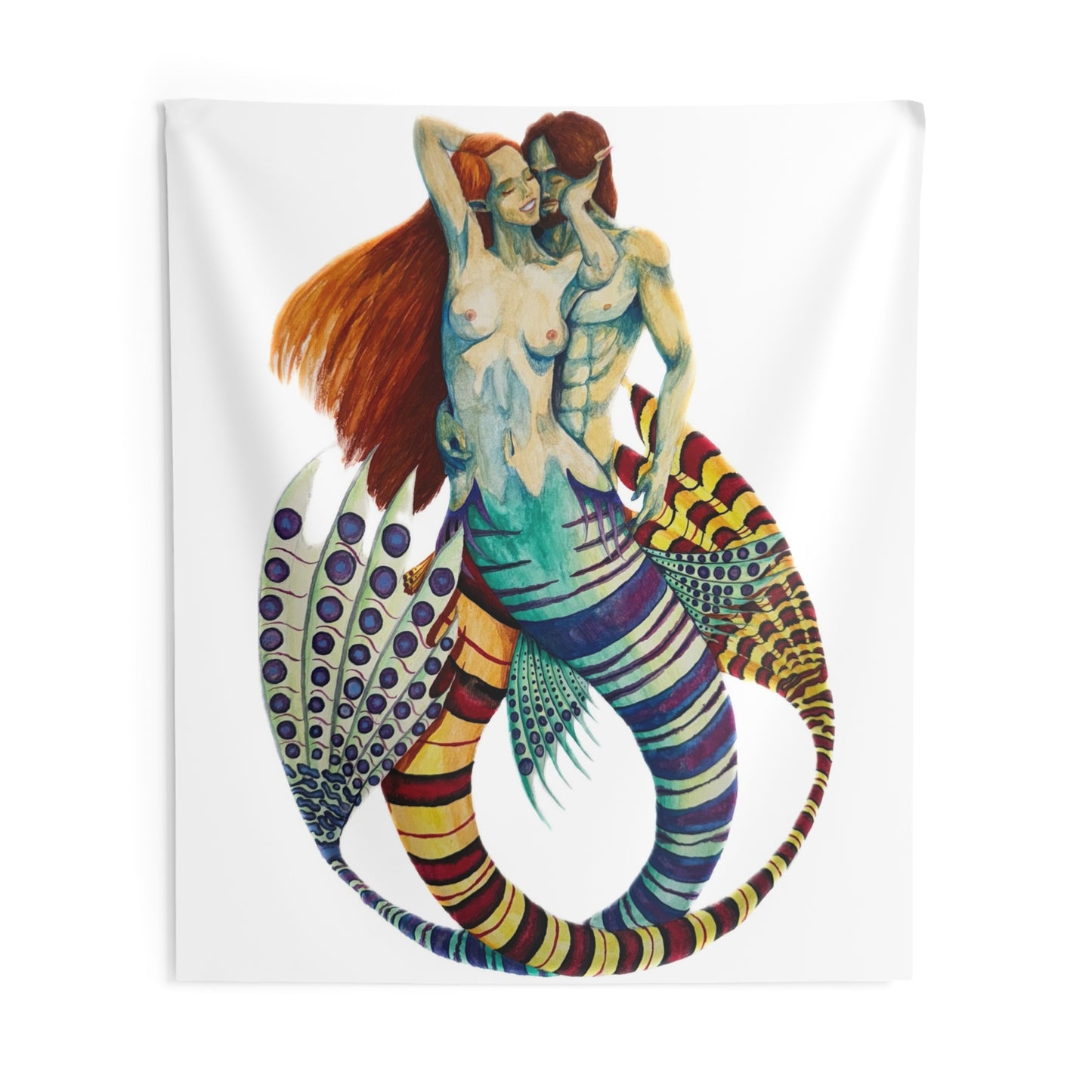 Mer Lovers 1 (No Background) Indoor Wall Tapestries