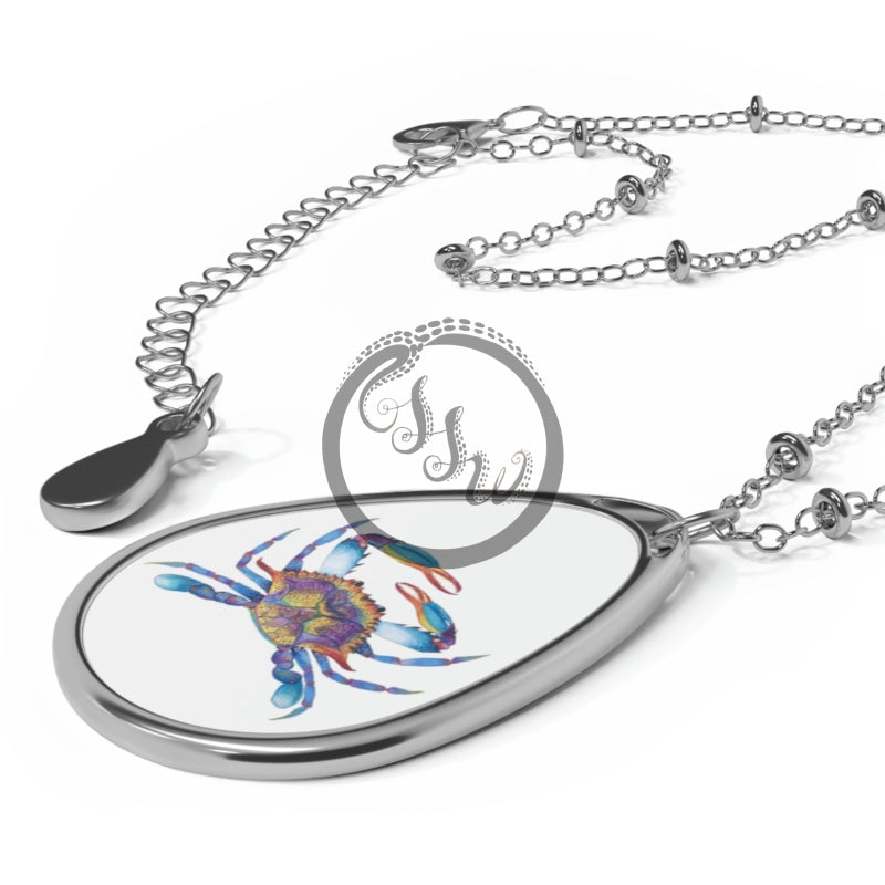 The Crab Oval Necklace One Size / Silver Accessories