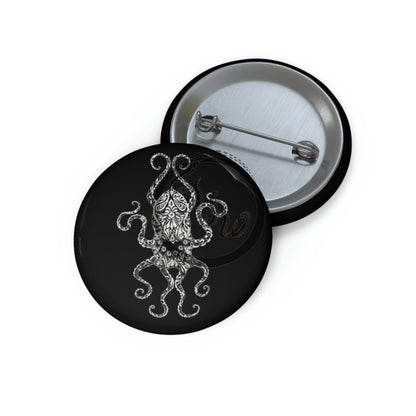 Paisley Flower Octopus (Inverted) Pin Buttons 1.25 Accessories