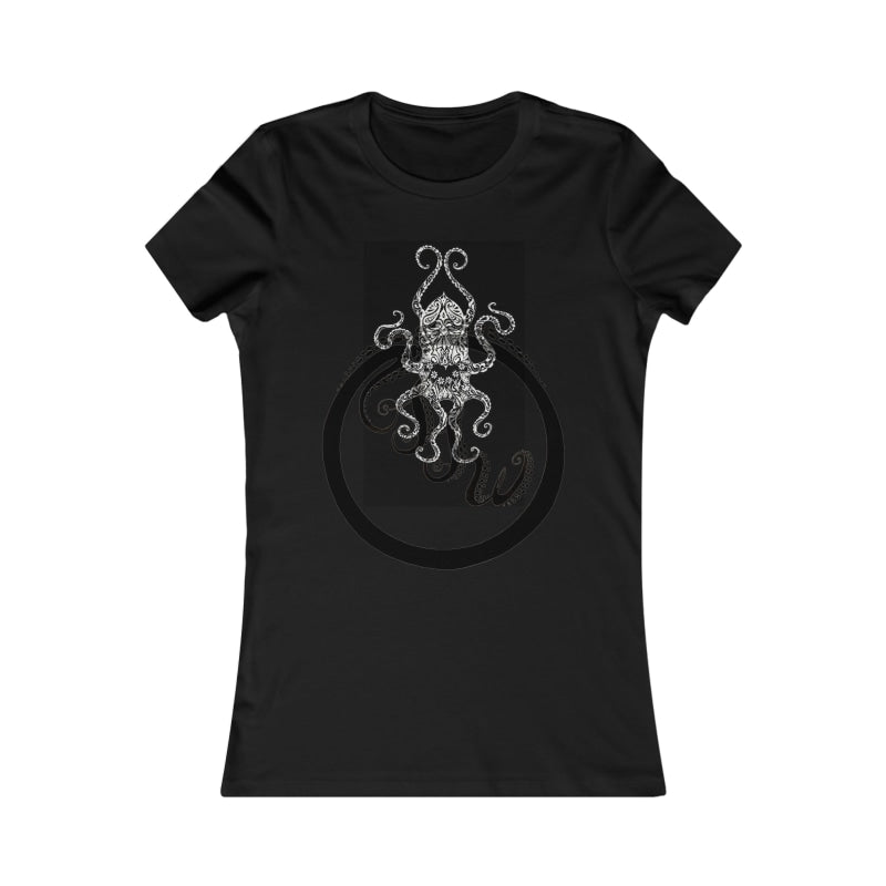 Paisley Flower Octopus Womens Favorite Tee S / Black T-Shirt