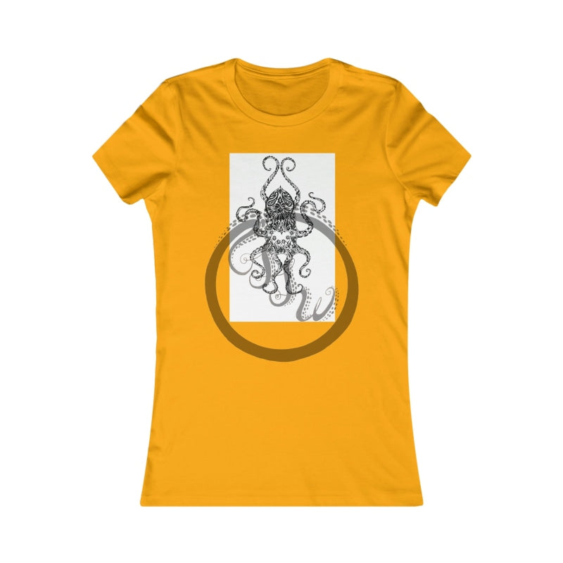 Paisley Flower Octopus Womens Favorite Tee S / Gold T-Shirt