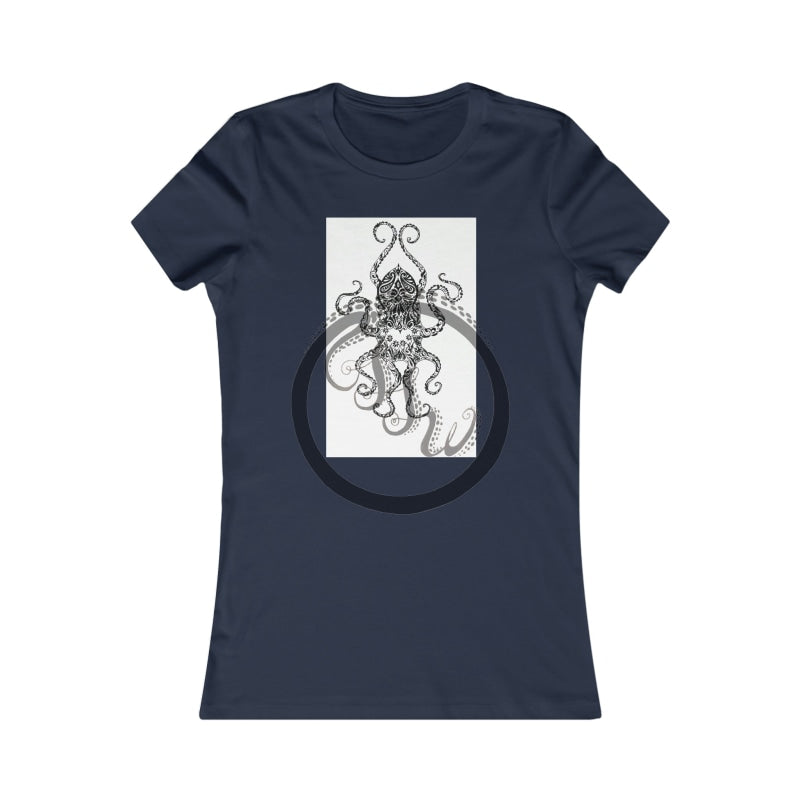 Paisley Flower Octopus Womens Favorite Tee S / Navy T-Shirt