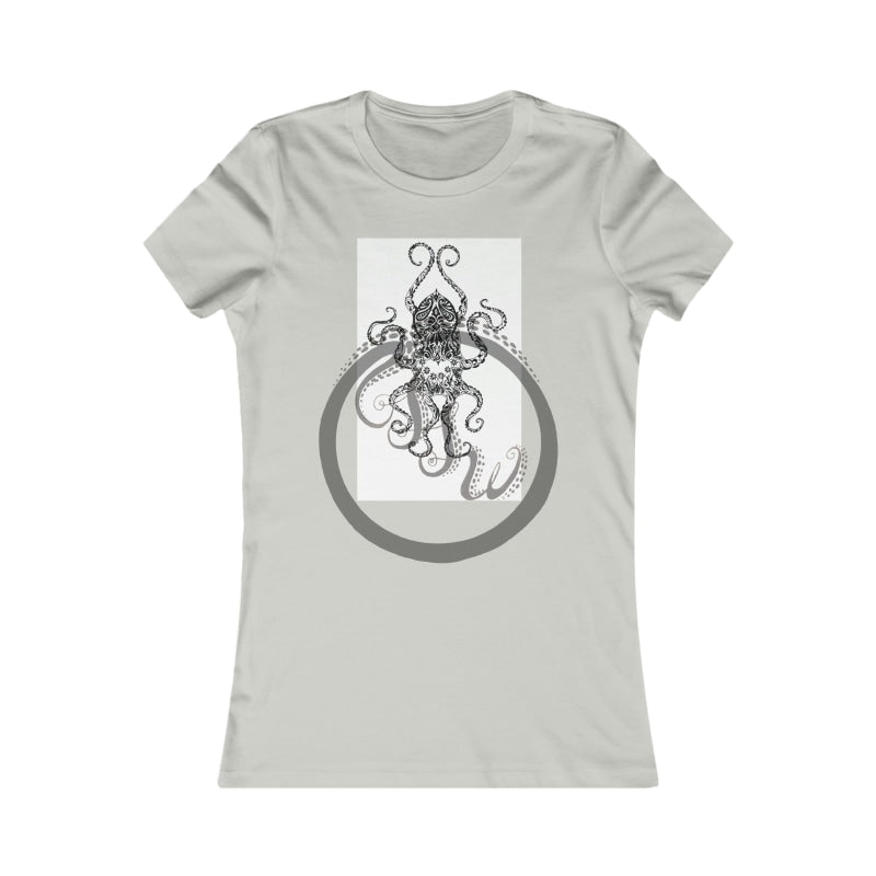 Paisley Flower Octopus Womens Favorite Tee S / Silver T-Shirt