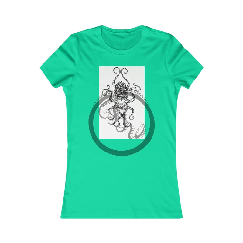 Paisley Flower Octopus Womens Favorite Tee S / Teal T-Shirt