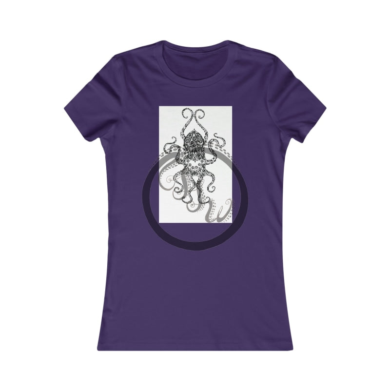 Paisley Flower Octopus Womens Favorite Tee S / Team Purple T-Shirt