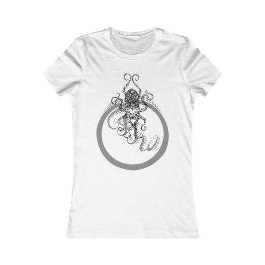 Paisley Flower Octopus Womens Favorite Tee S / White T-Shirt